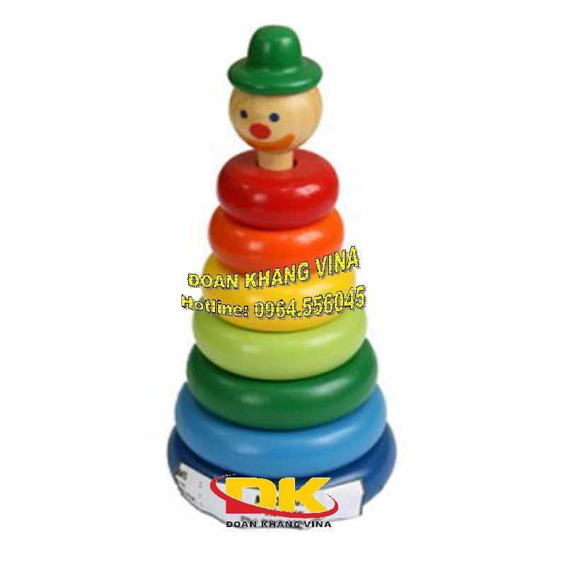 Hề tháp 7 vòng đồ chơi bằng gỗ cho bé DK 060-57